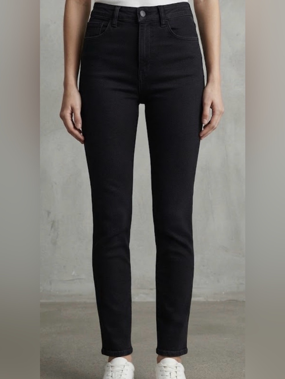 NWT Forever 21 Mom Jeans Black Skinny Jeans High Rise size 26 stretch nwt - Picture 12 of 12